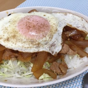 孤独のグルメ再現レシピ♪　しょうが焼目玉丼